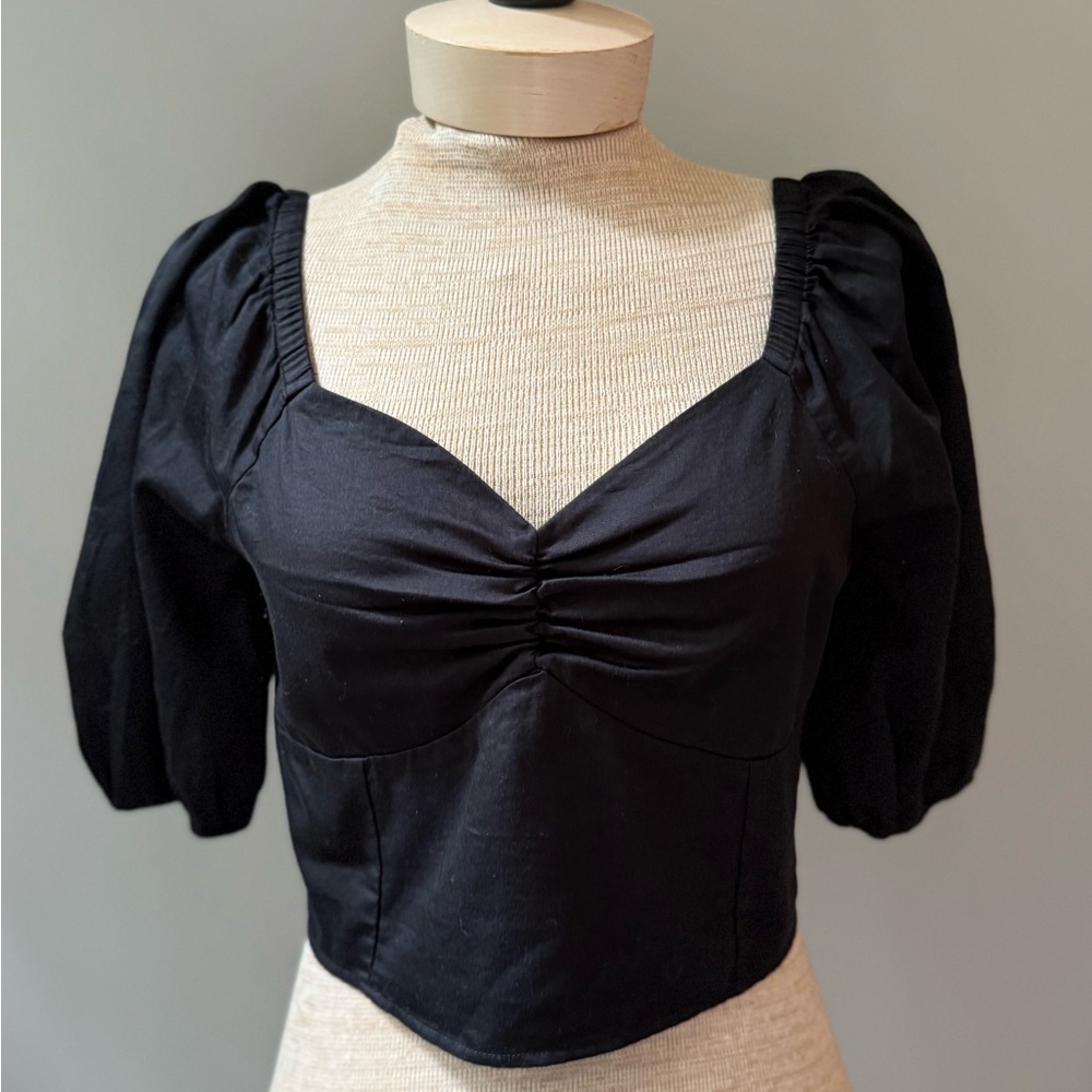 Annie Black Puff Sleeve Blouse